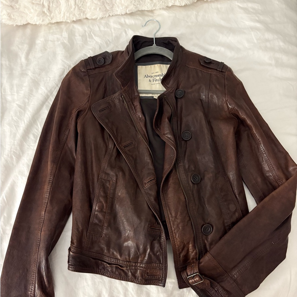 Abercrombie & Fitch Women's Brown Leather Jacket